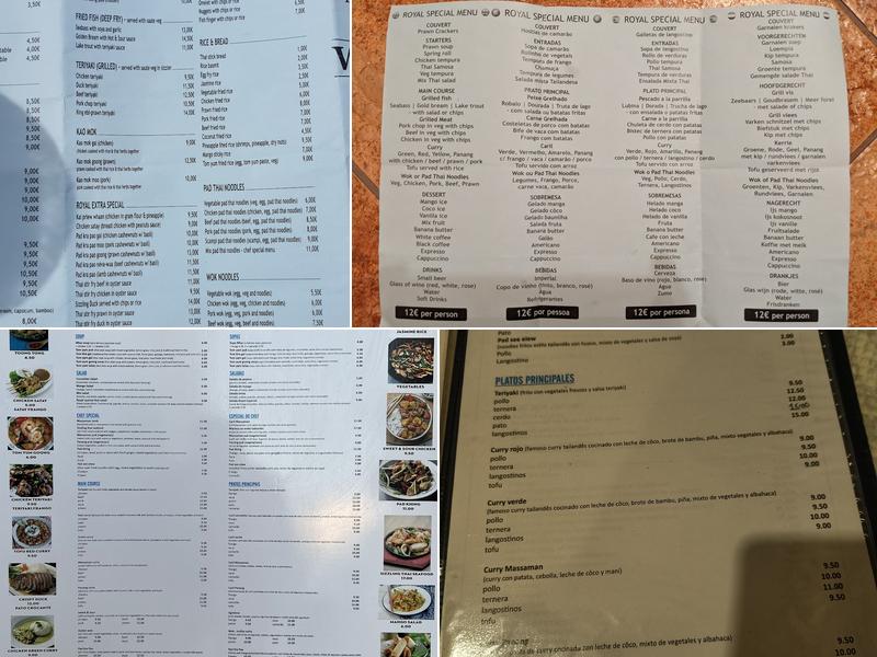 Royal Thai Restaurant Menu