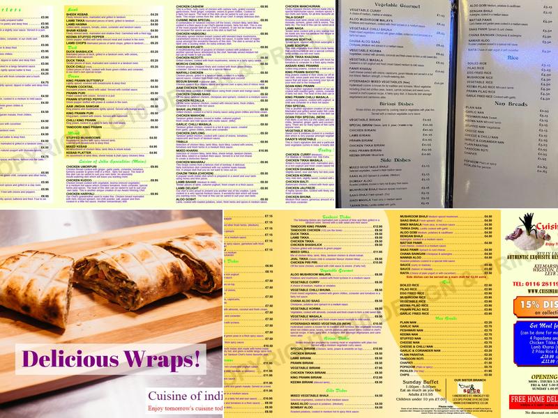 Cuisine Of India Menu