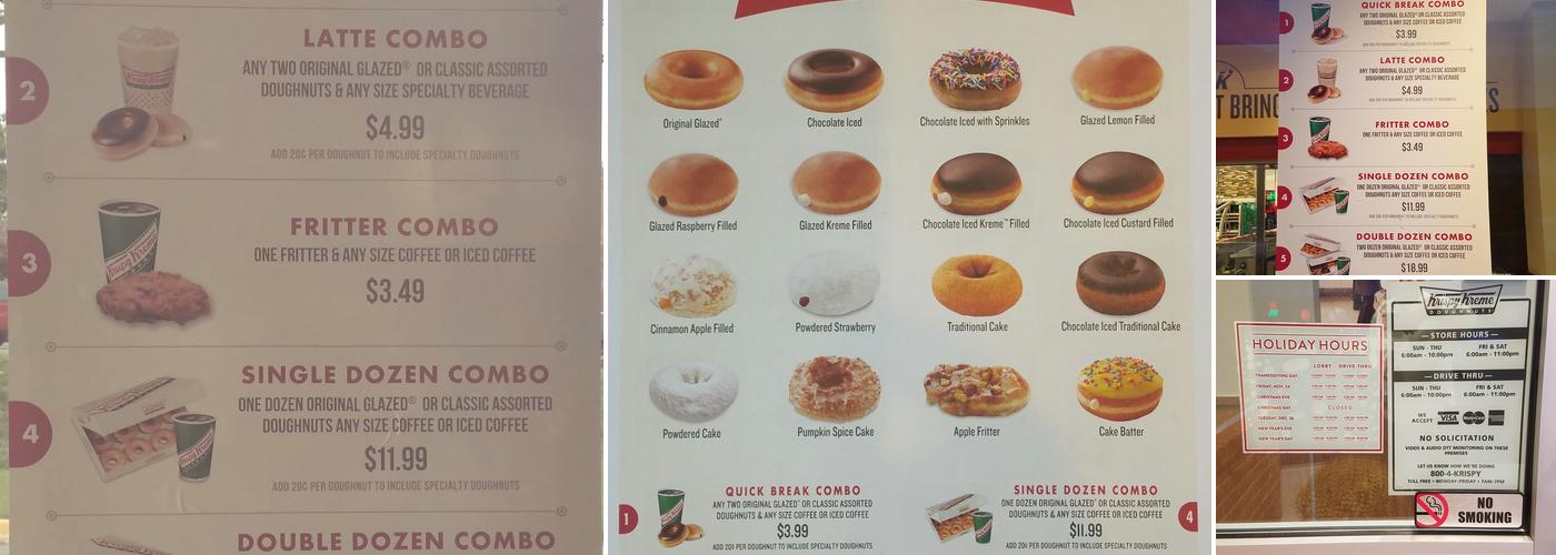 Krispy Kreme Menu