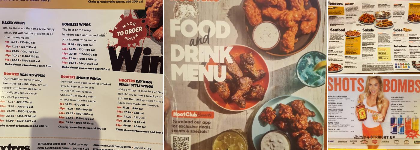 Hooters Menu