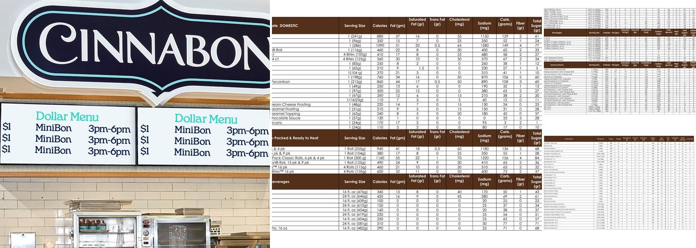 Cinnabon Menu