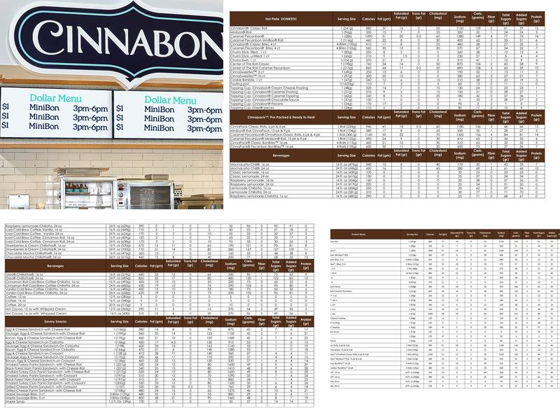 Cinnabon Menu