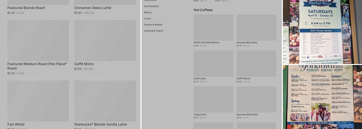 Starbucks Menu