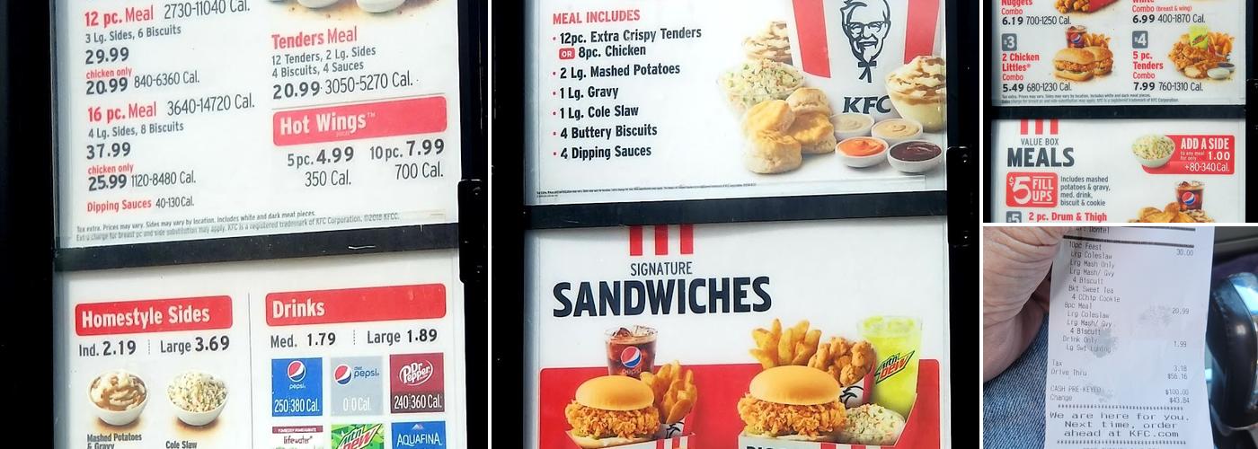 KFC Menu