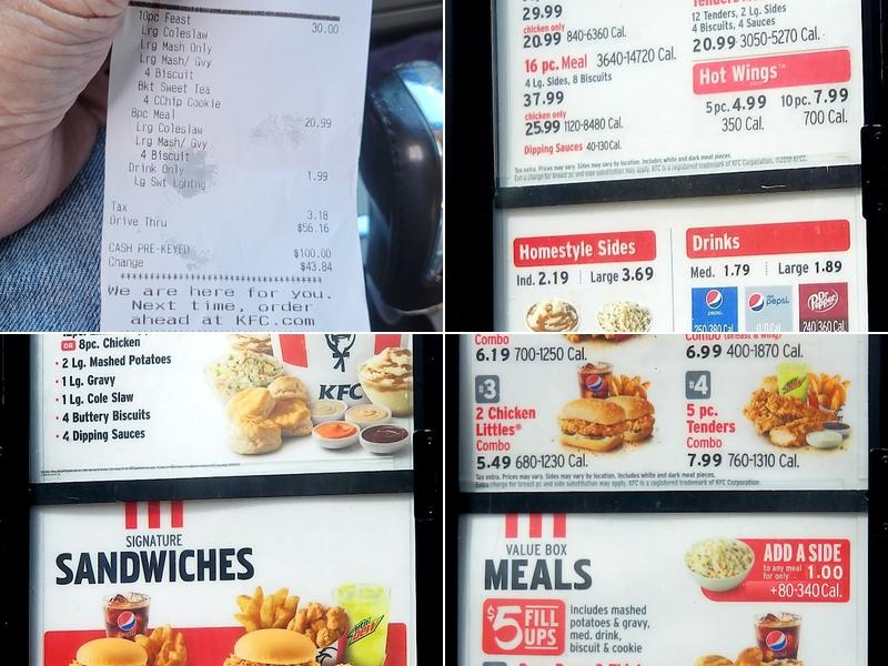 KFC Menu