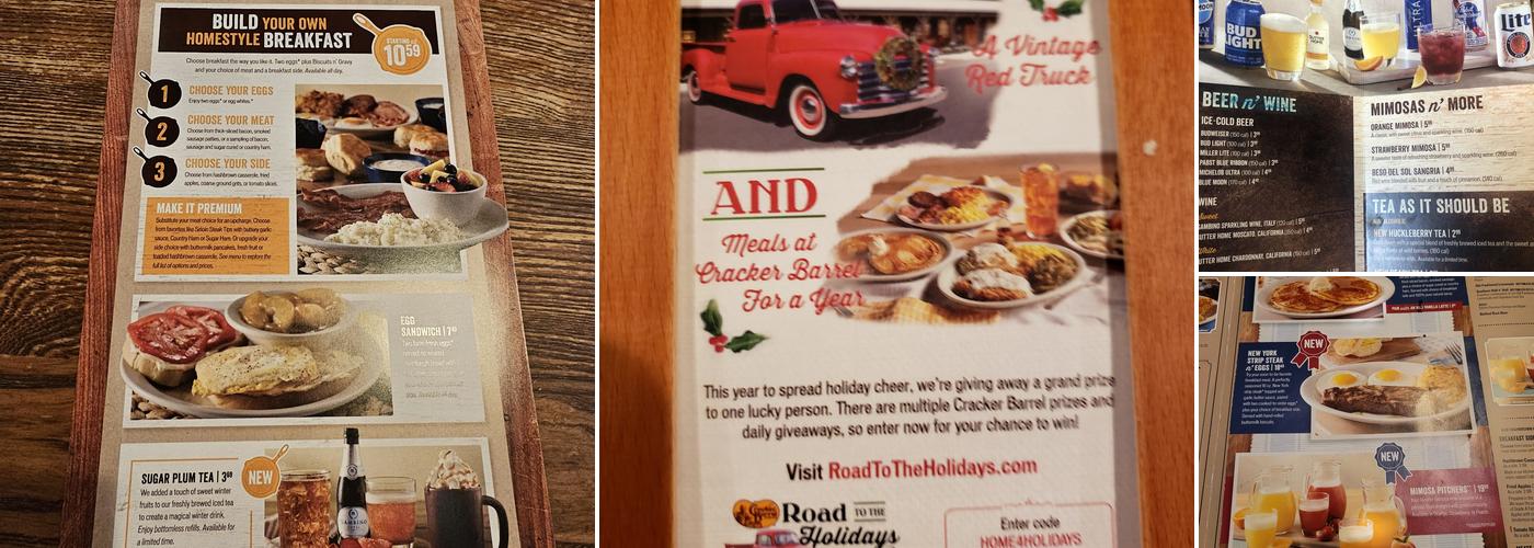 Cracker Barrel Old Country Store Menu