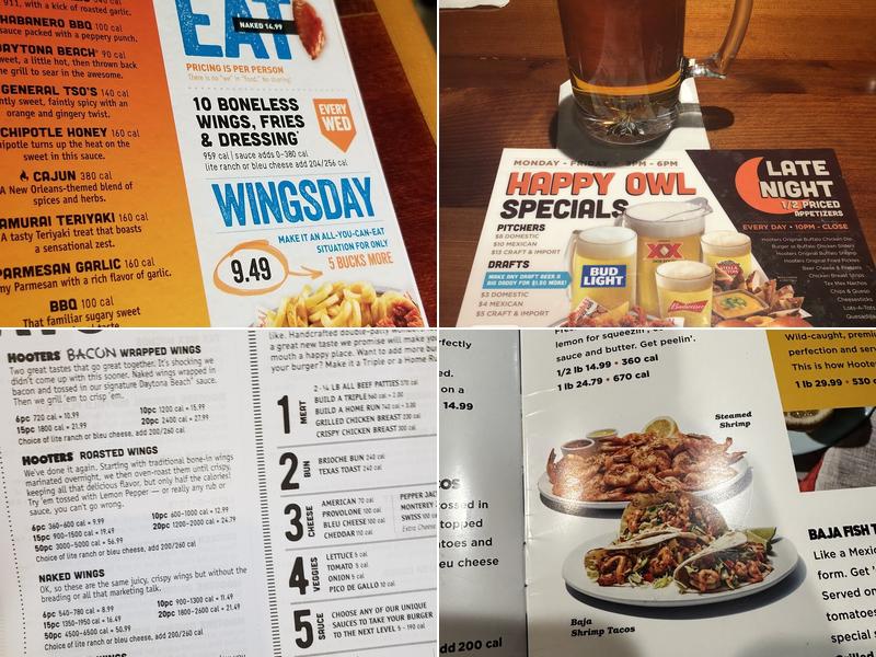 Hooters Menu