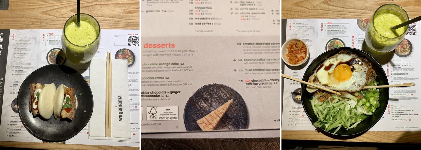 wagamama leicester Menu