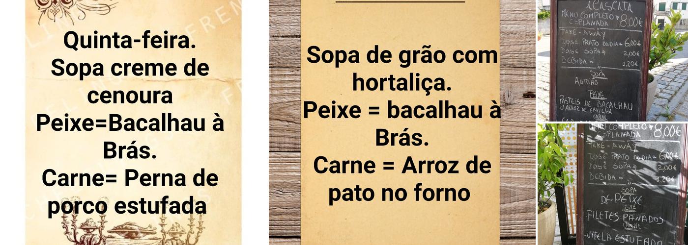 Restaurante Cascata Menu