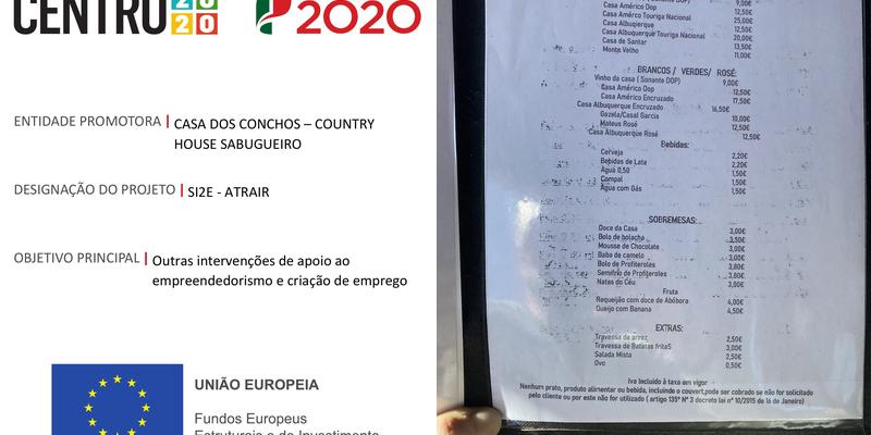 Restaurante Ribeira d'Alva Menu