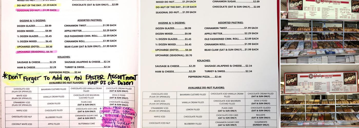 Shipley Do-Nuts Menu