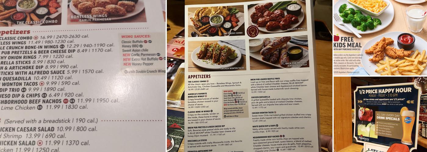 Applebee's Grill + Bar Menu