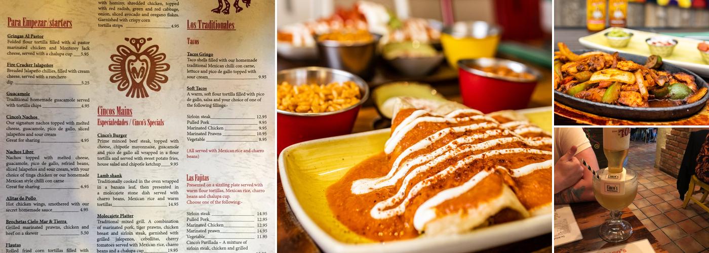 Cinco's Mexican Restaurant Menu