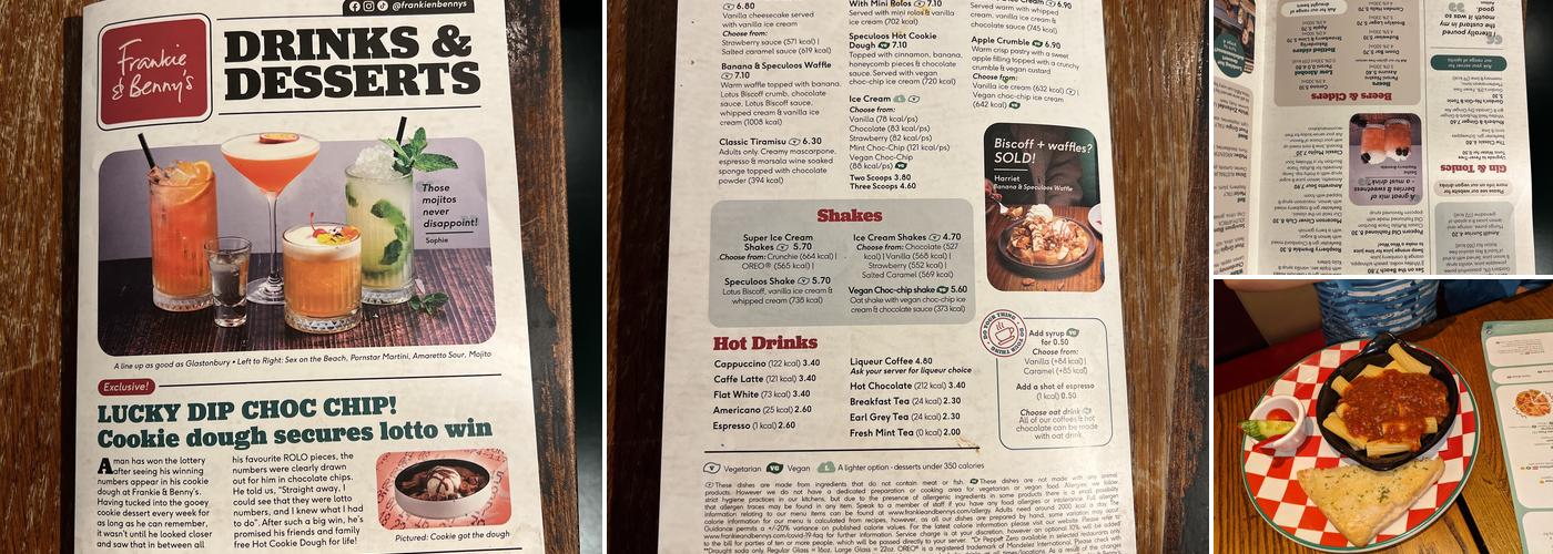 Frankie & Benny's Menu