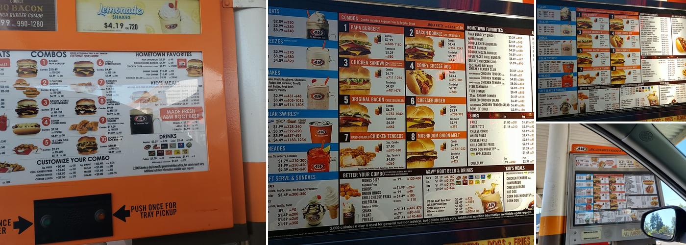 A&W Restaurant Menu