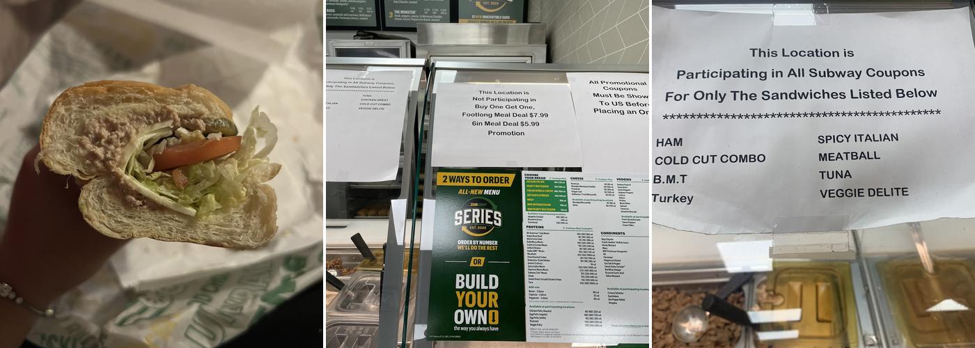Subway Elgin Menu