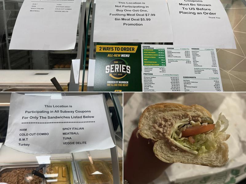 Subway Elgin Menu