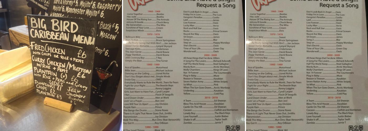 The Blind Tiger Rawtenstall Menu