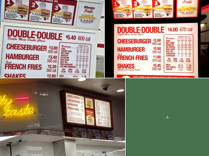 In-N-Out Burger Menu