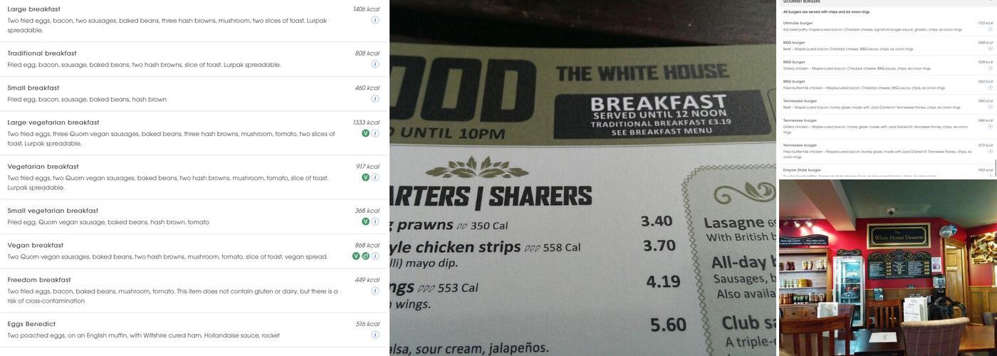 The White House - JD Wetherspoon Menu