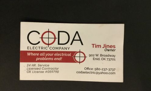 Coda Electric Company 223 W Randolph Ave, Enid Oklahoma 73701