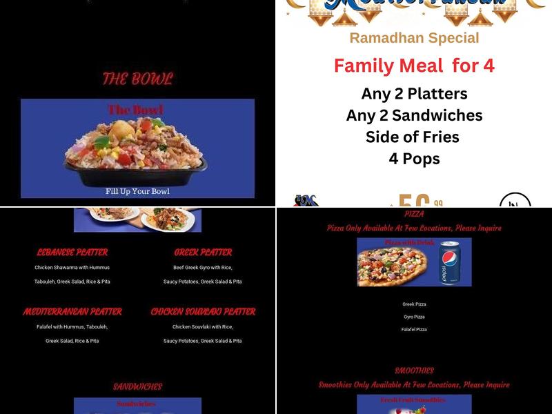 Taste of Mediterranean Menu