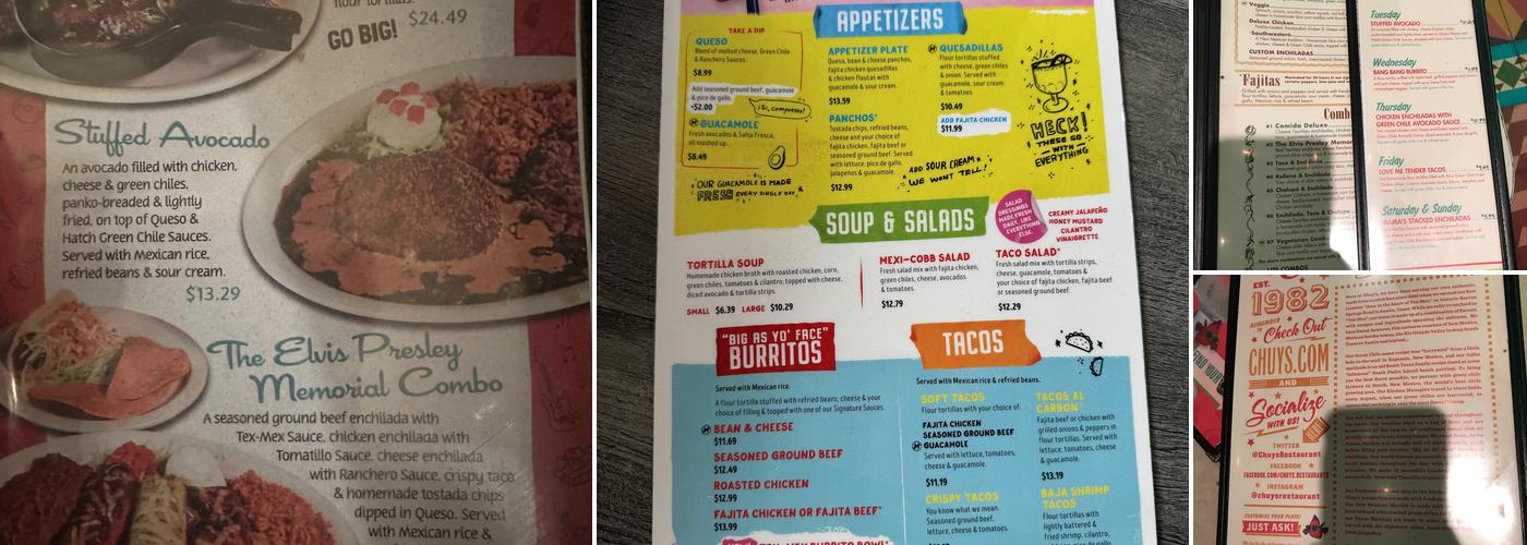 Chuy's Menu