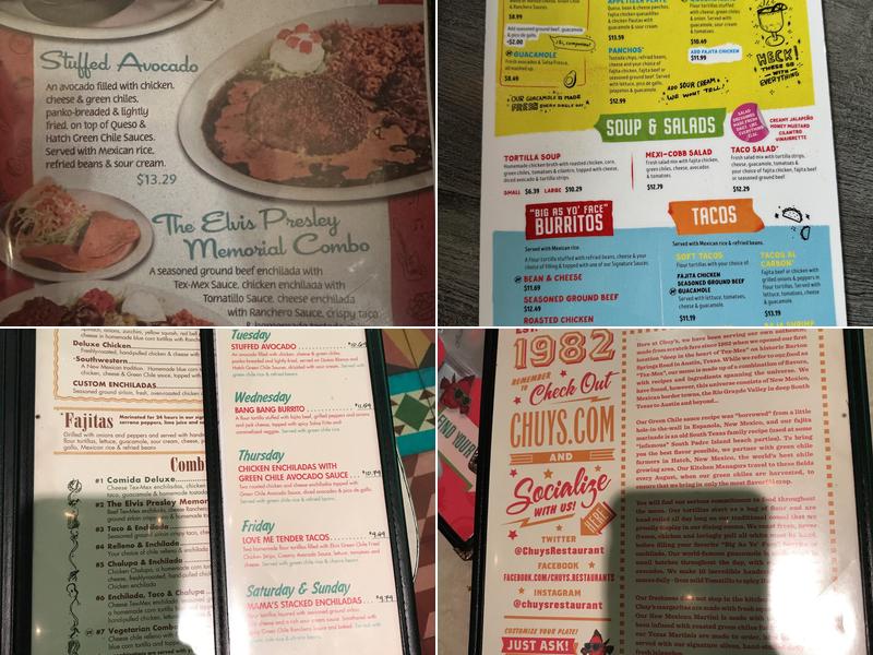 Chuy's Menu