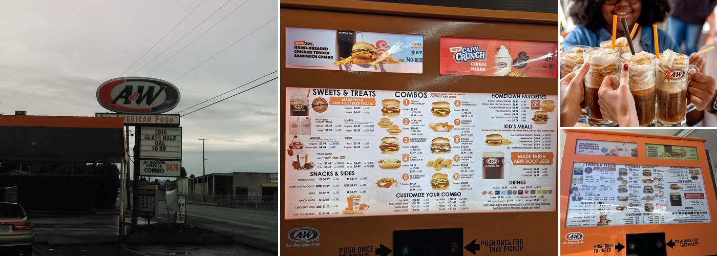 A&W Restaurant Menu