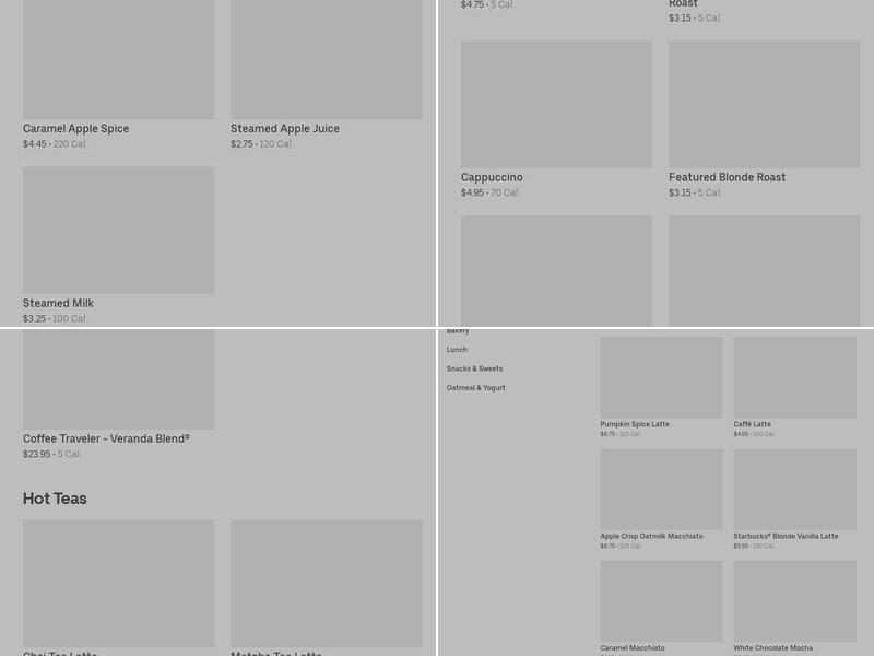 Starbucks Menu