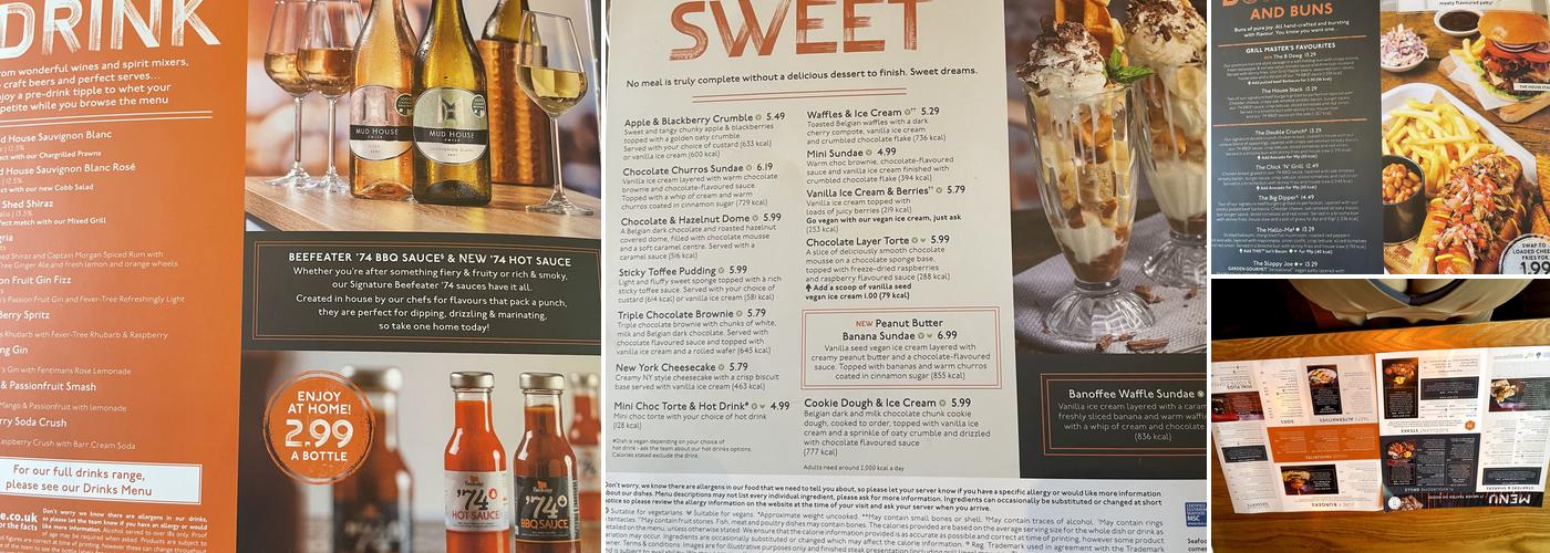 The Observatory Beefeater Menu