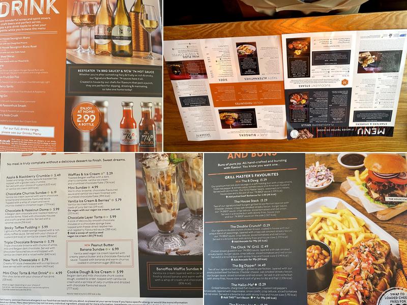 The Observatory Beefeater Menu