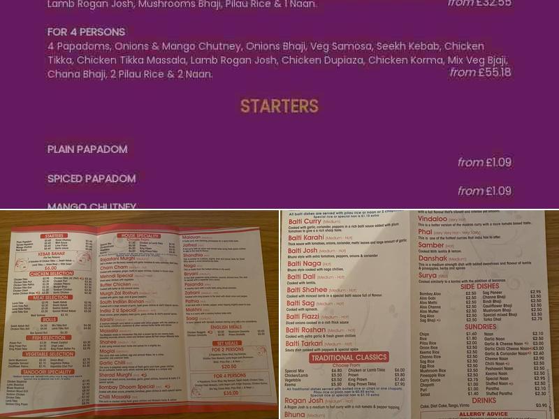 India 2 U Menu