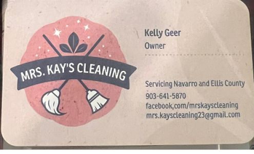 Mrs. Kay's Cleaning Service 15915 State Hwy 31 W, Purdon Texas 76679
