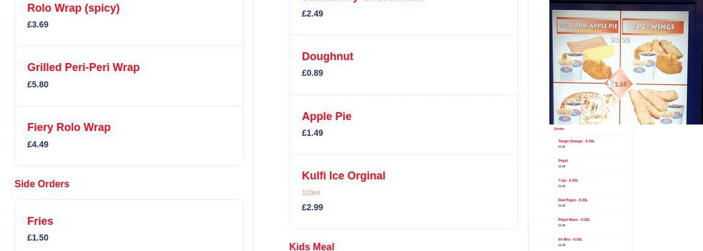 Dixy Fried Chicken Menu