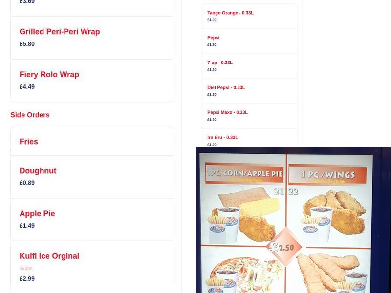 Dixy Fried Chicken Menu
