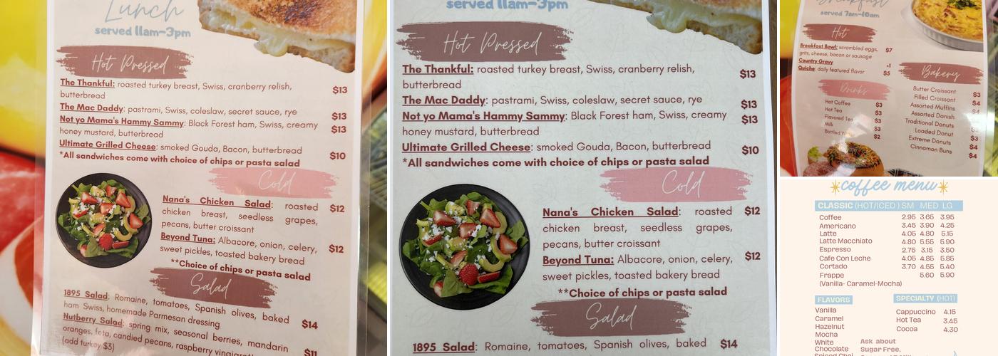 Honey's Main Street Cafe Menu