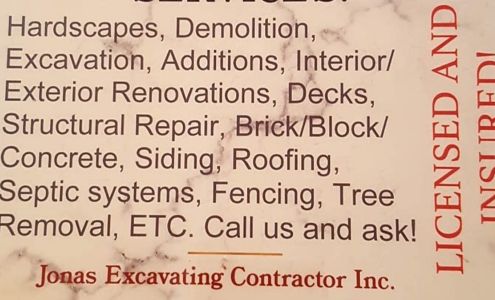 Jonas Excavating Contractor Inc