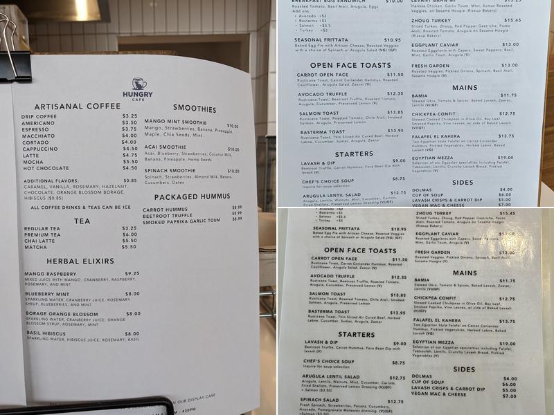 Hungry Cafe Menu