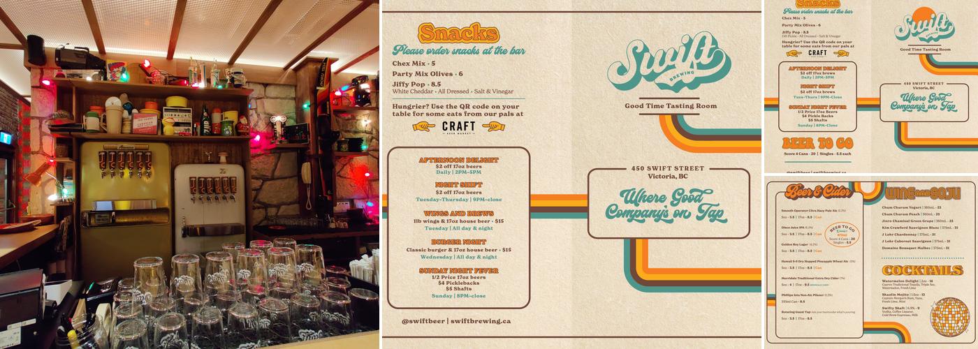 Swift Brewing & Good Time Tasting Room Menu