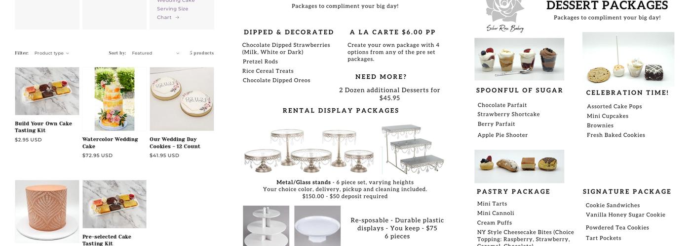 Silver Rose Bakery Menu