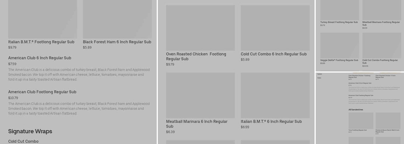 Subway Menu