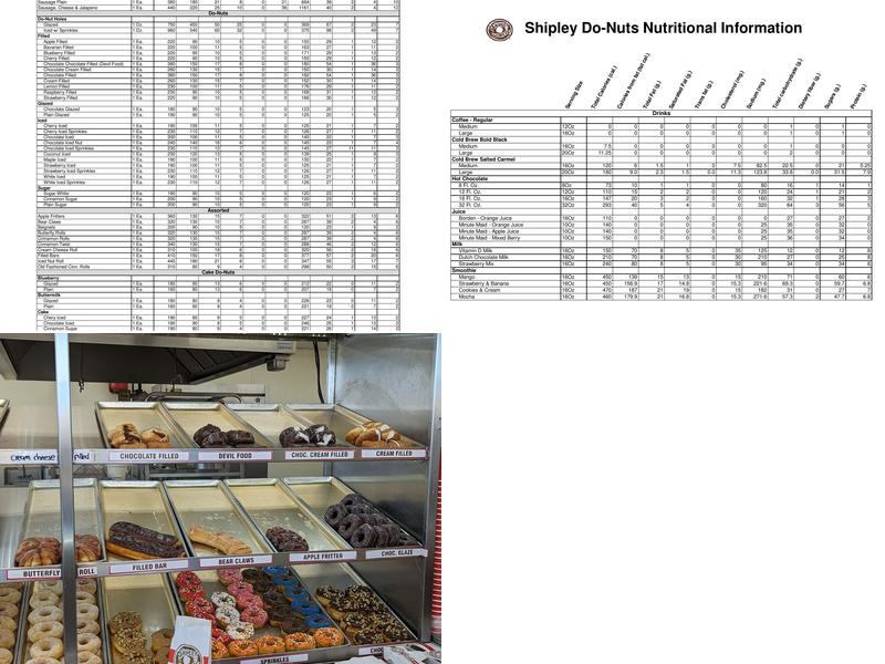 Shipley Do-Nuts Menu