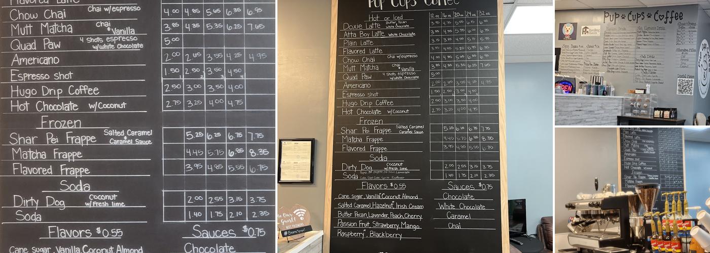 Pup Cups Coffee Menu