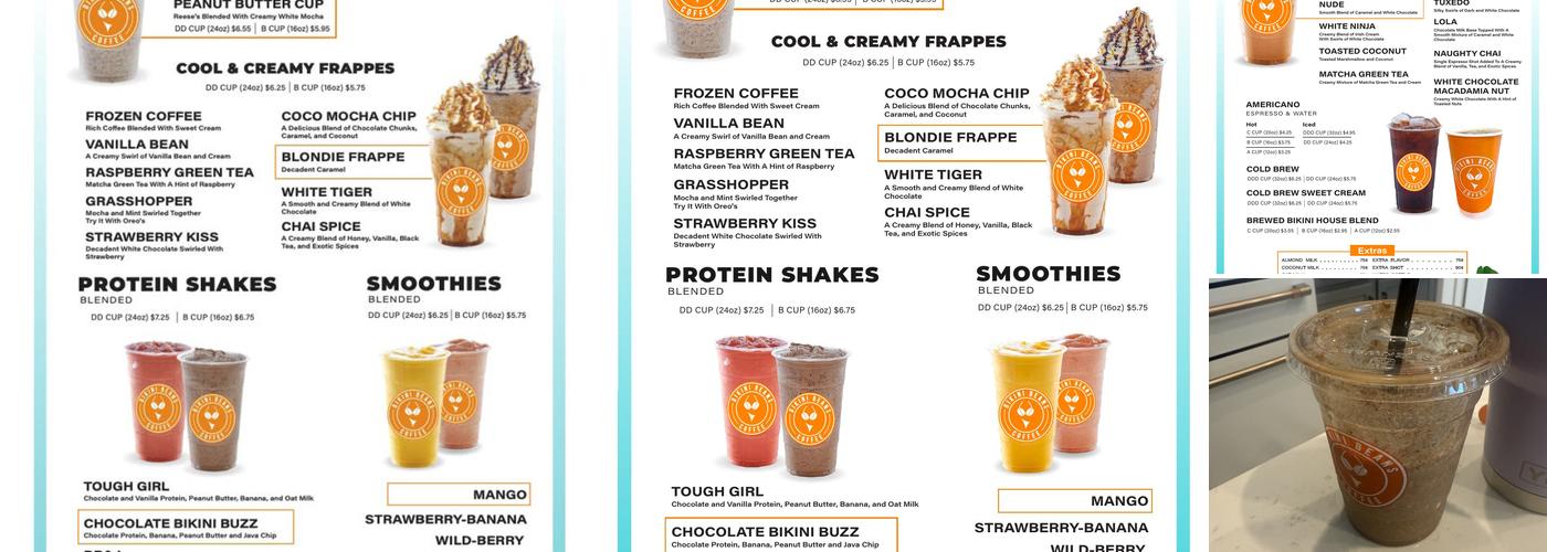 Bikini Beans Coffee Menu