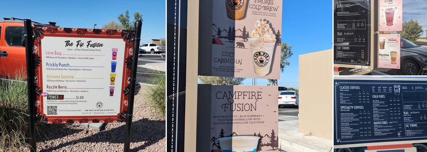 The Fix Drive Thru Coffee Menu