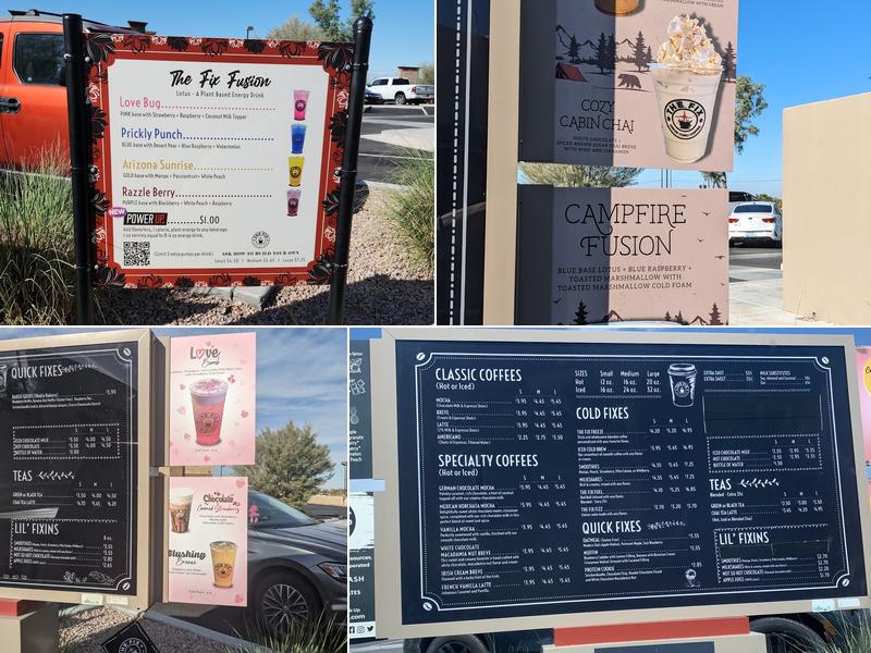 The Fix Drive Thru Coffee Menu