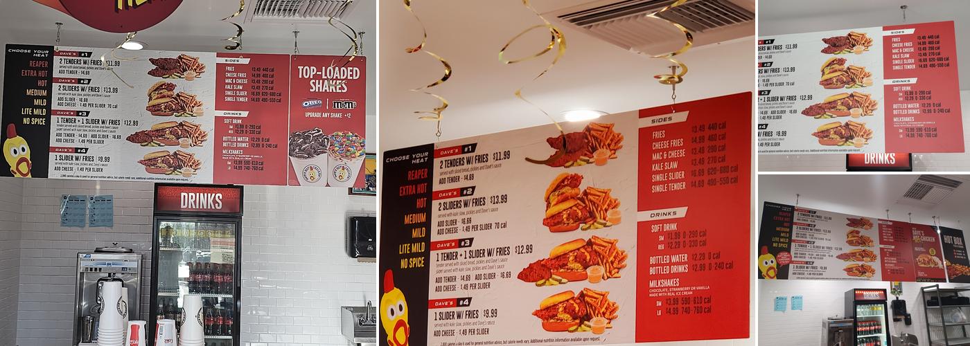 Dave's Hot Chicken Menu