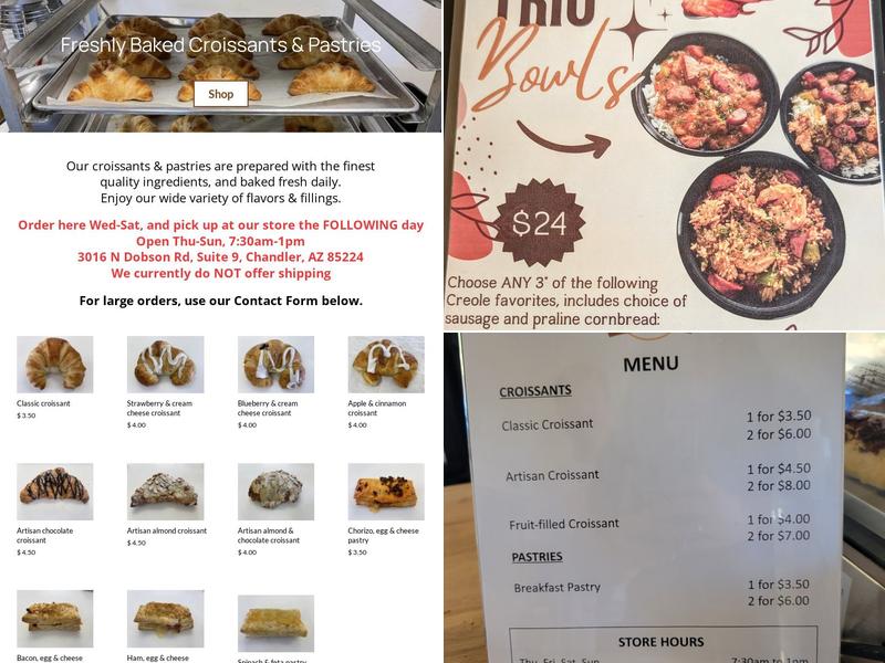 Fresh Croissants Menu