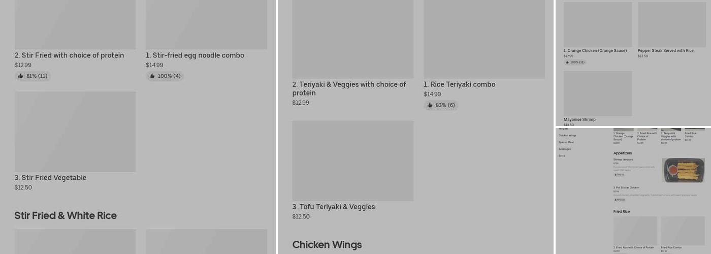 Mohinga Asian Restaurant Menu